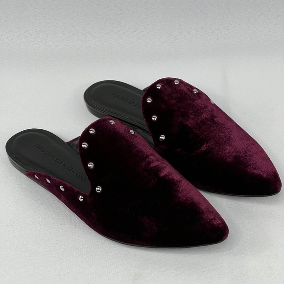 Bernardo ARIEL Bordeaux Velvet Slip on mules Size:8 - Picture 1 of 13